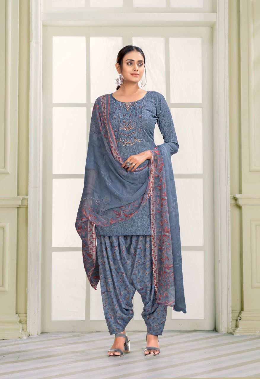 Priyaa 7 Premium Cotton Printed Regular Wear Patiala Dress Material Collection